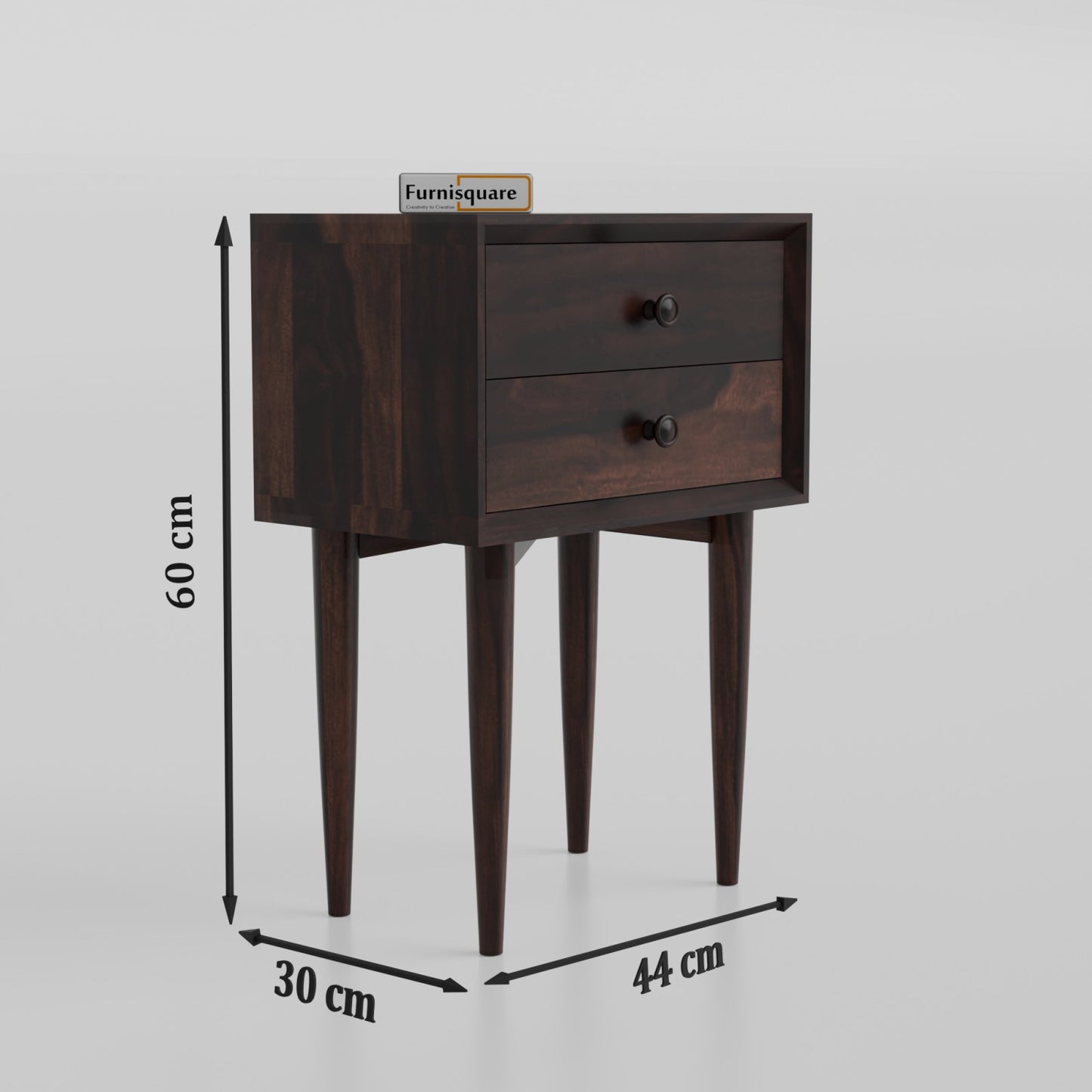 Solid Wood Nightstand for Bedroom with Drawers Storage