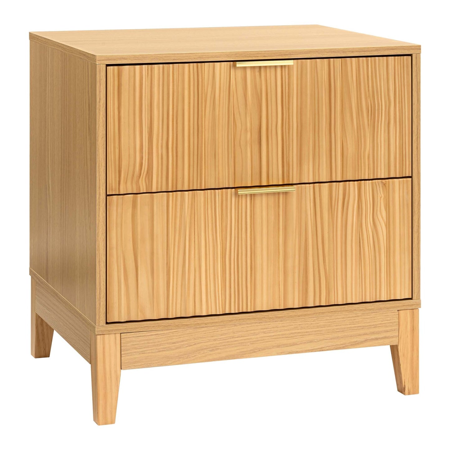 Wooden Bedside Table with Drawer in Natural Oak Finish