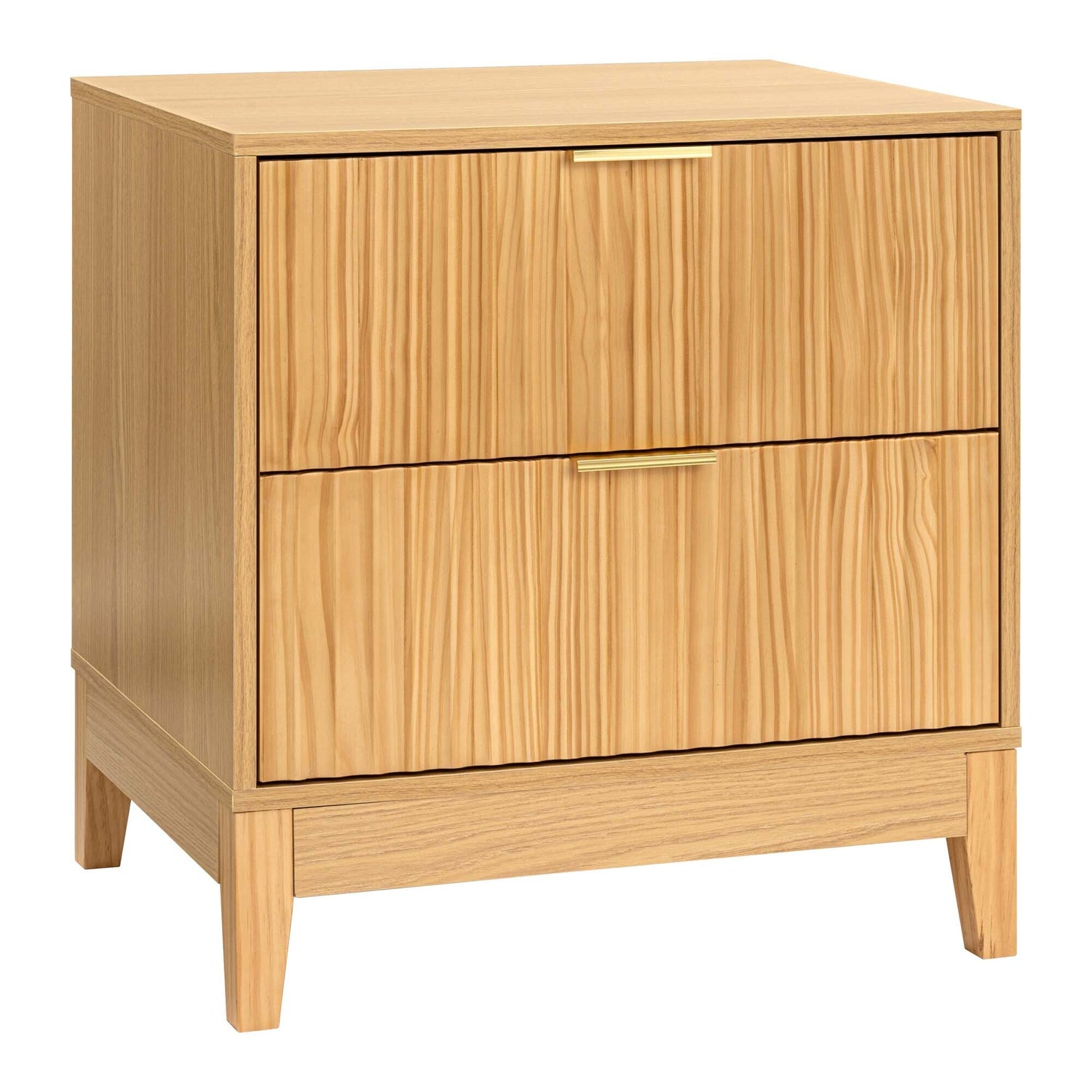 Wooden Bedside Table with Drawer in Natural Oak Finish