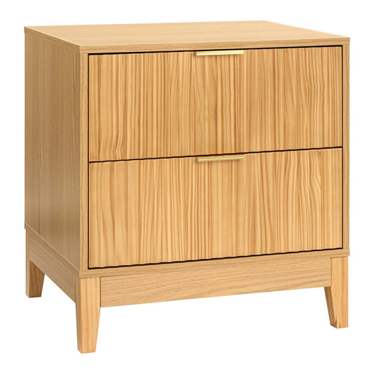 Wooden Bedside Table with Drawer in Natural Oak Finish