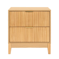 Wooden Bedside Table with Drawer in Natural Oak Finish