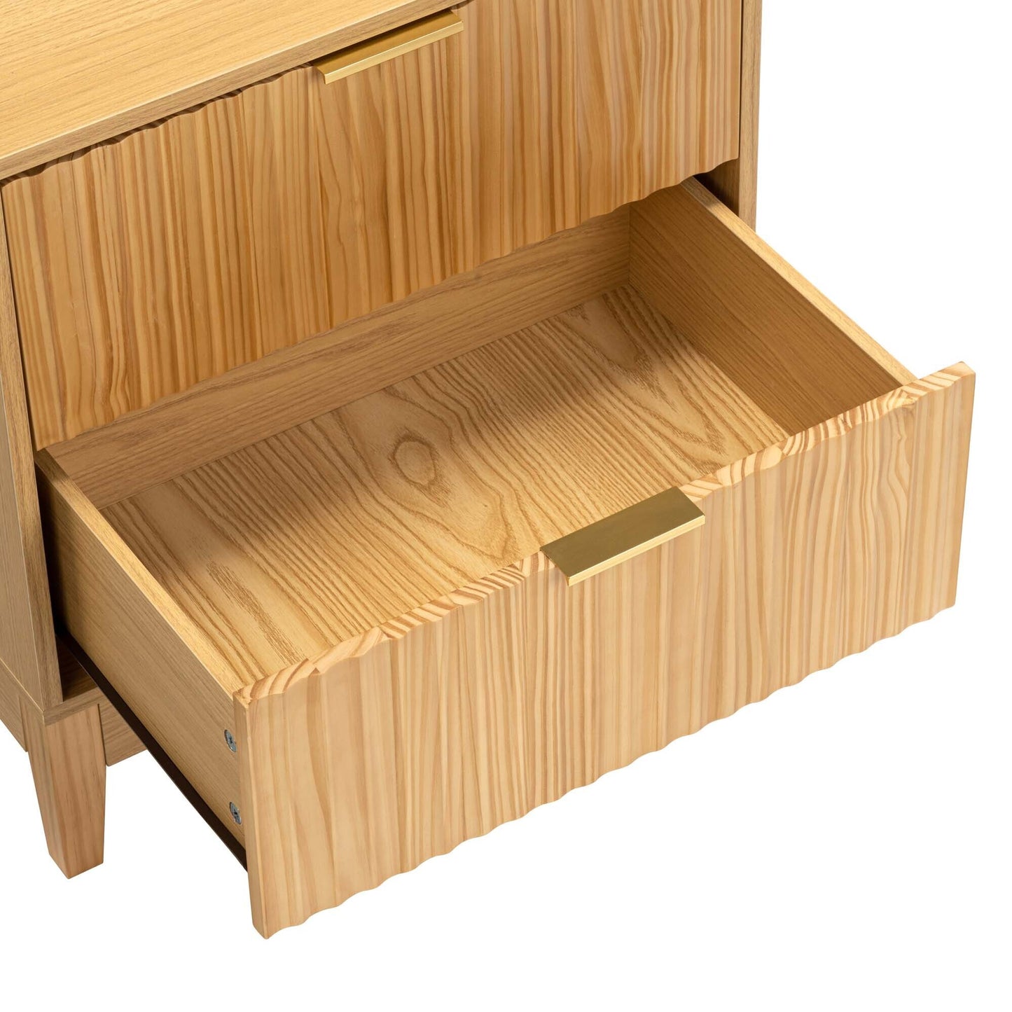 Wooden Bedside Table with Drawer in Natural Oak Finish