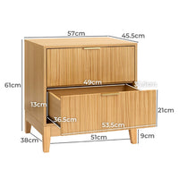 Wooden Bedside Table with Drawer in Natural Oak Finish