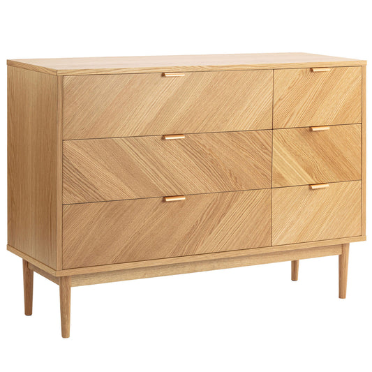 Wooden Chest of Drawer for Living Storage in Natural Finish