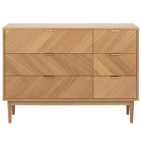 Wooden Chest of Drawer for Living Storage in Natural Finish