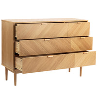 Wooden Chest of Drawer for Living Storage in Natural Finish