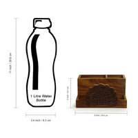 Wooden Hand Carved Cutlery & Stationery Holder