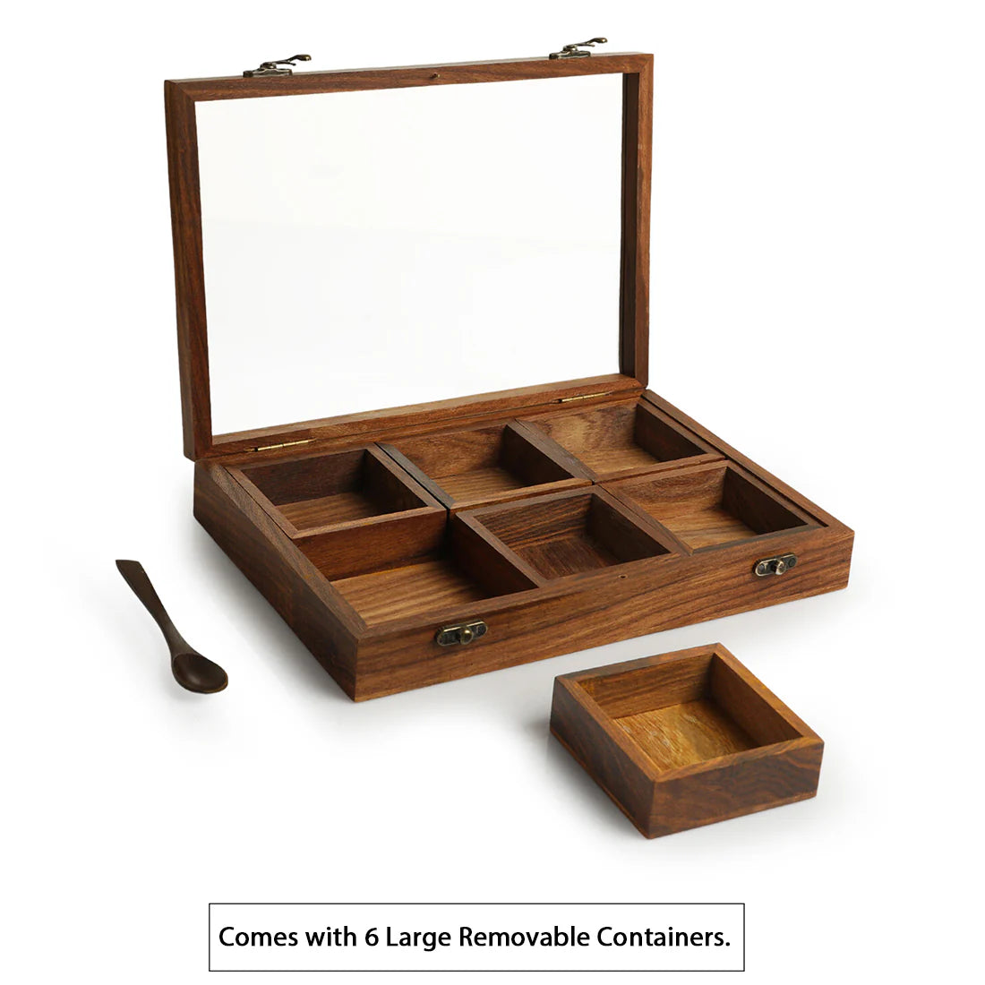 Sheesham Wood Spice Box with Spoon