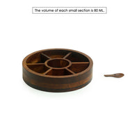 Sheesham Wood Hand Carved Spice Box with Spoon