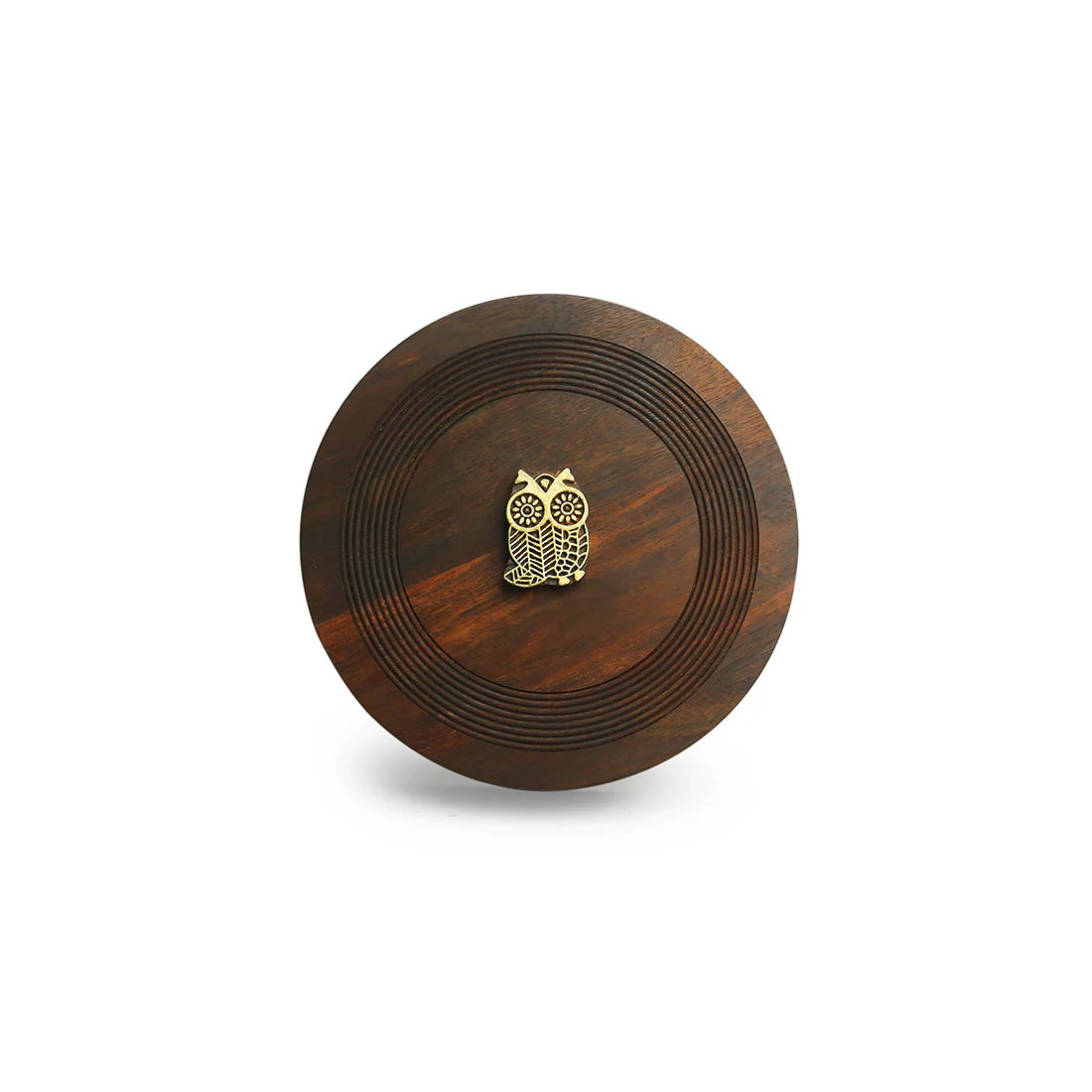 Sheesham Wood Hand Carved Spice Box with Spoon