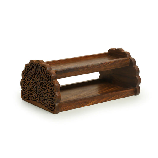 Wooden Hand Carved Table Organizer