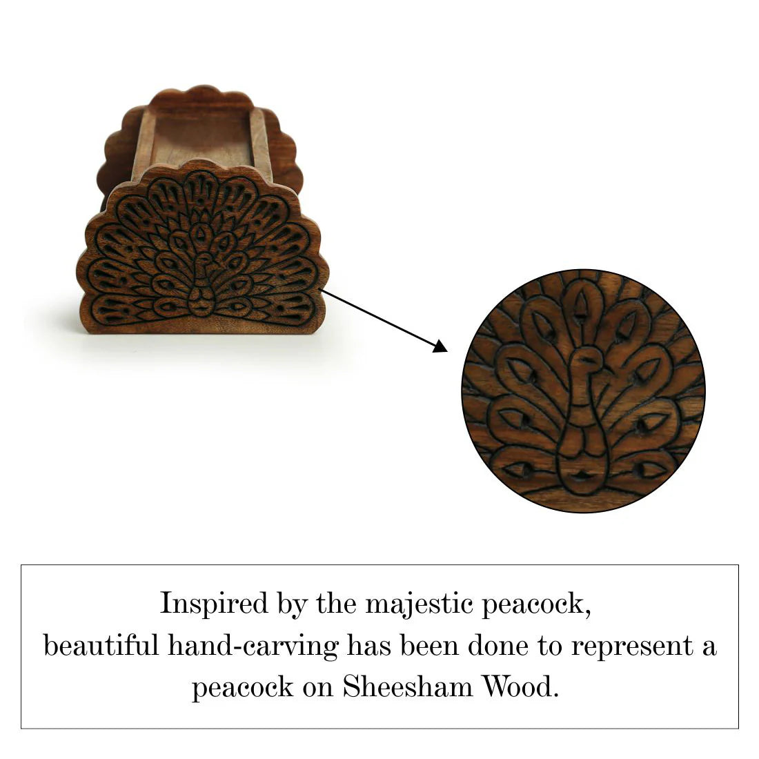 Wooden Hand Carved Table Organizer