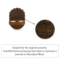 Solid Wood Hand Carved Wall Tea Light Holder