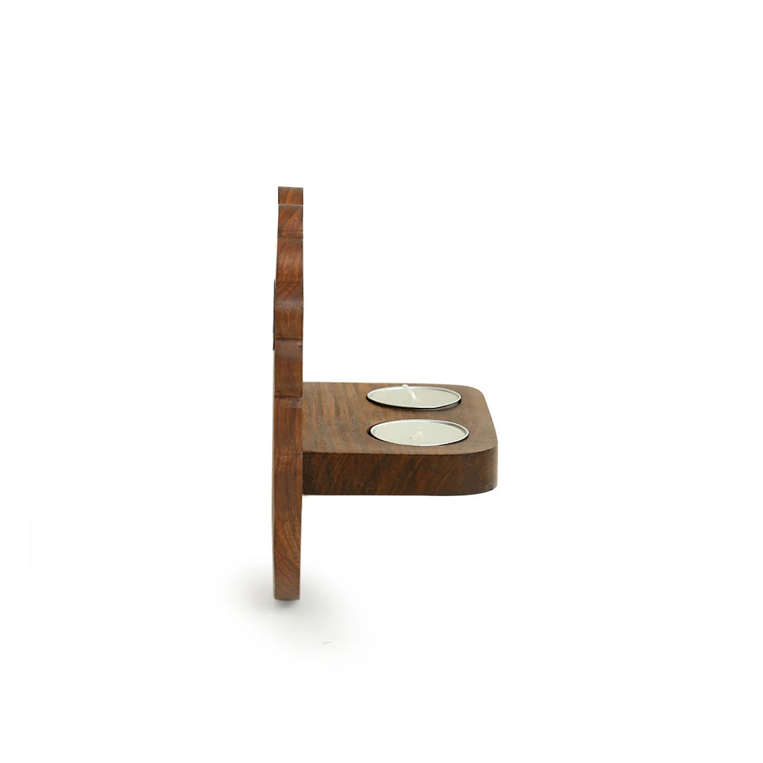 Solid Wood Hand Carved Wall Tea Light Holder