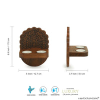 Solid Wood Hand Carved Wall Tea Light Holder