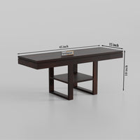 Wooden Coffee Table with Stool for Living Room