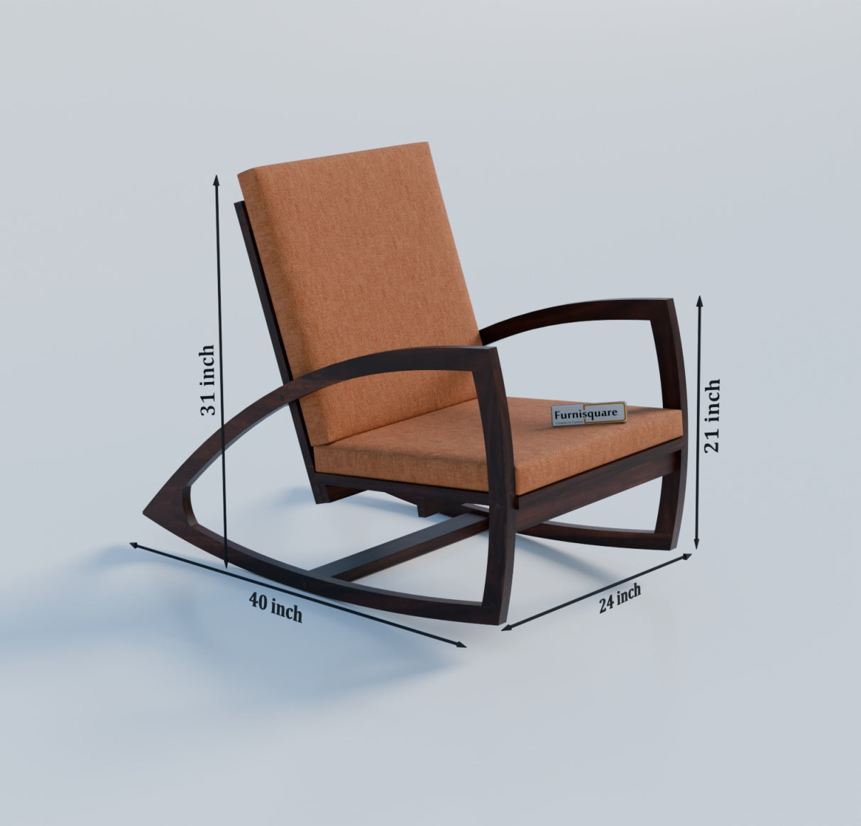 Solid Wood Rocking Arm Rest Chair for Living Room