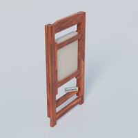 Wooden Folding Chair with Cushioned Seat for Living Room