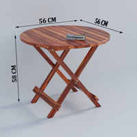 Wooden Round Folding Patio Table for Outdoor Space