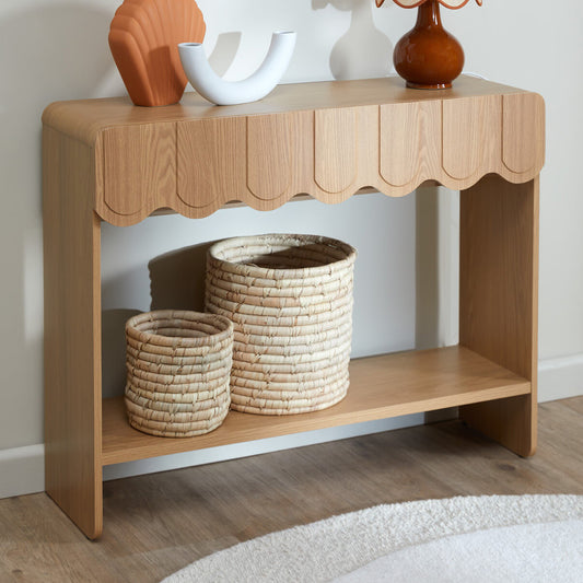 Wooden Console Table with 2 Discreet Drawers