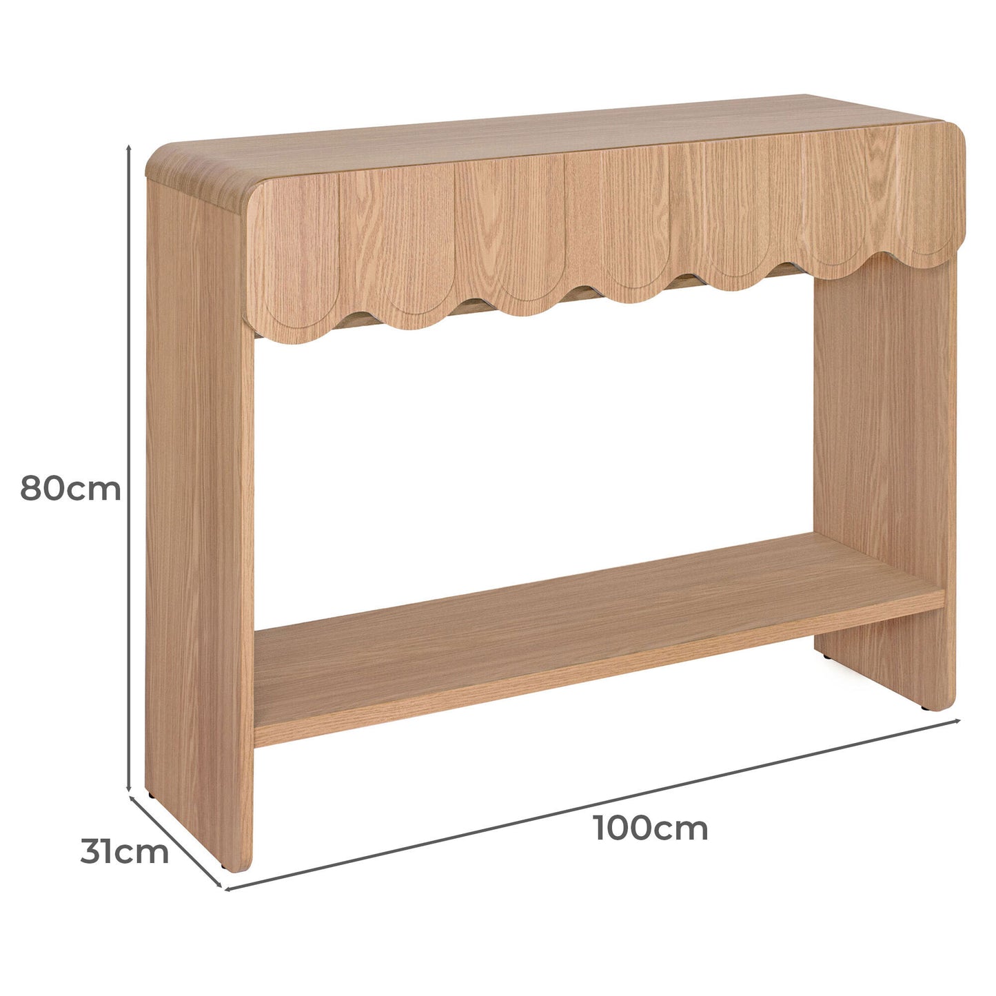 Wooden Console Table with 2 Discreet Drawers