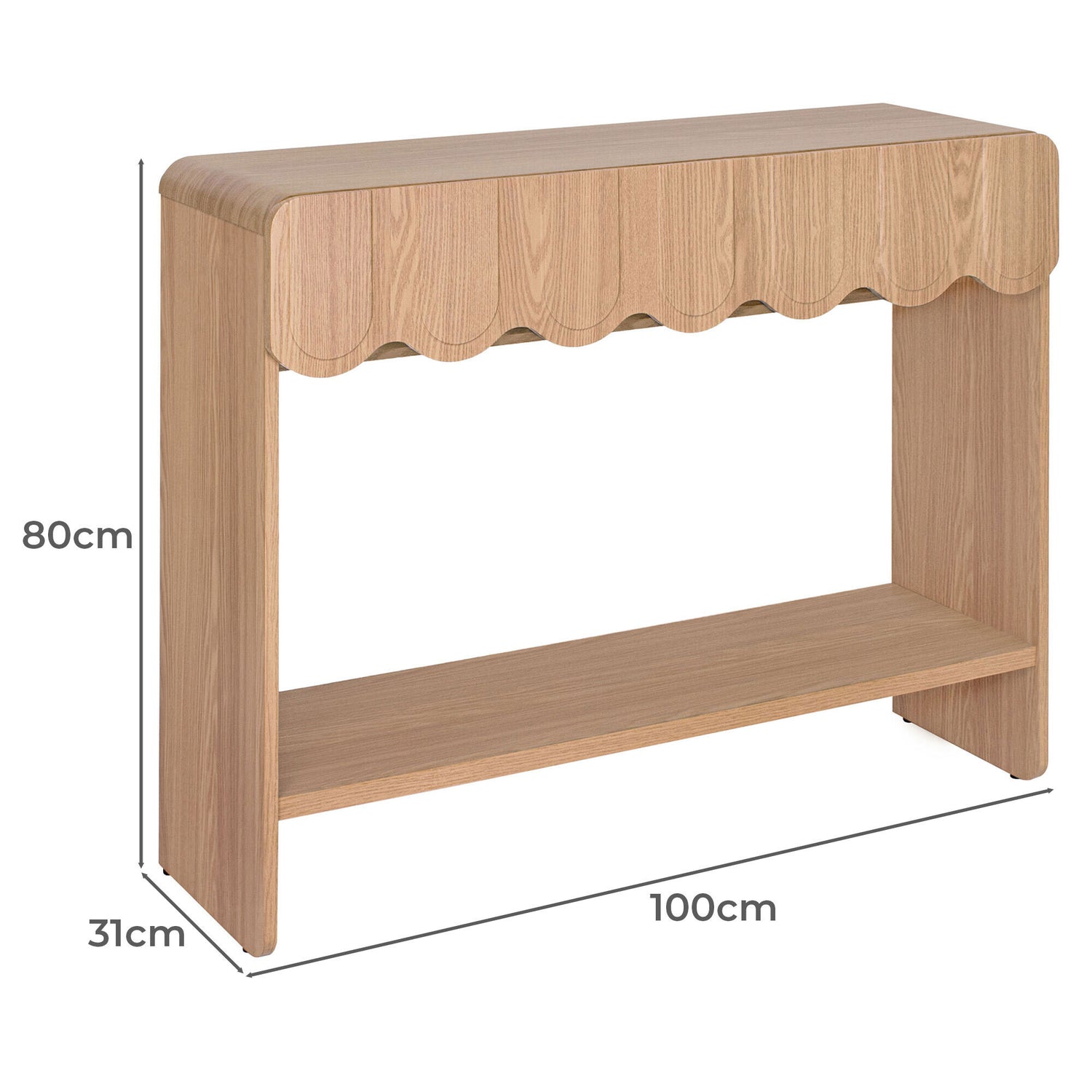 Wooden Console Table with 2 Discreet Drawers