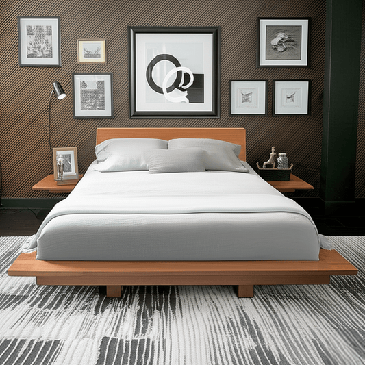 Wooden King Size Bed without Storage for Bedroom