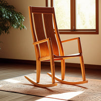 Wooden Rocking Chair with Curved Back Panels