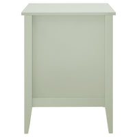 Solid Wood Bedside Table with 3 Drawers in Light Green Finish