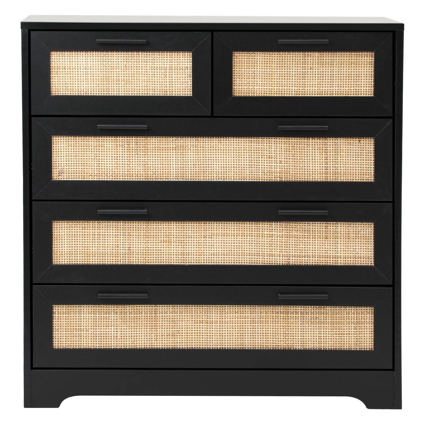 Solid Wood Chest of Drawer for Living Storage in Black Finish