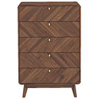 Wooden Chest of Drawer for Living Storage in Natural Finish