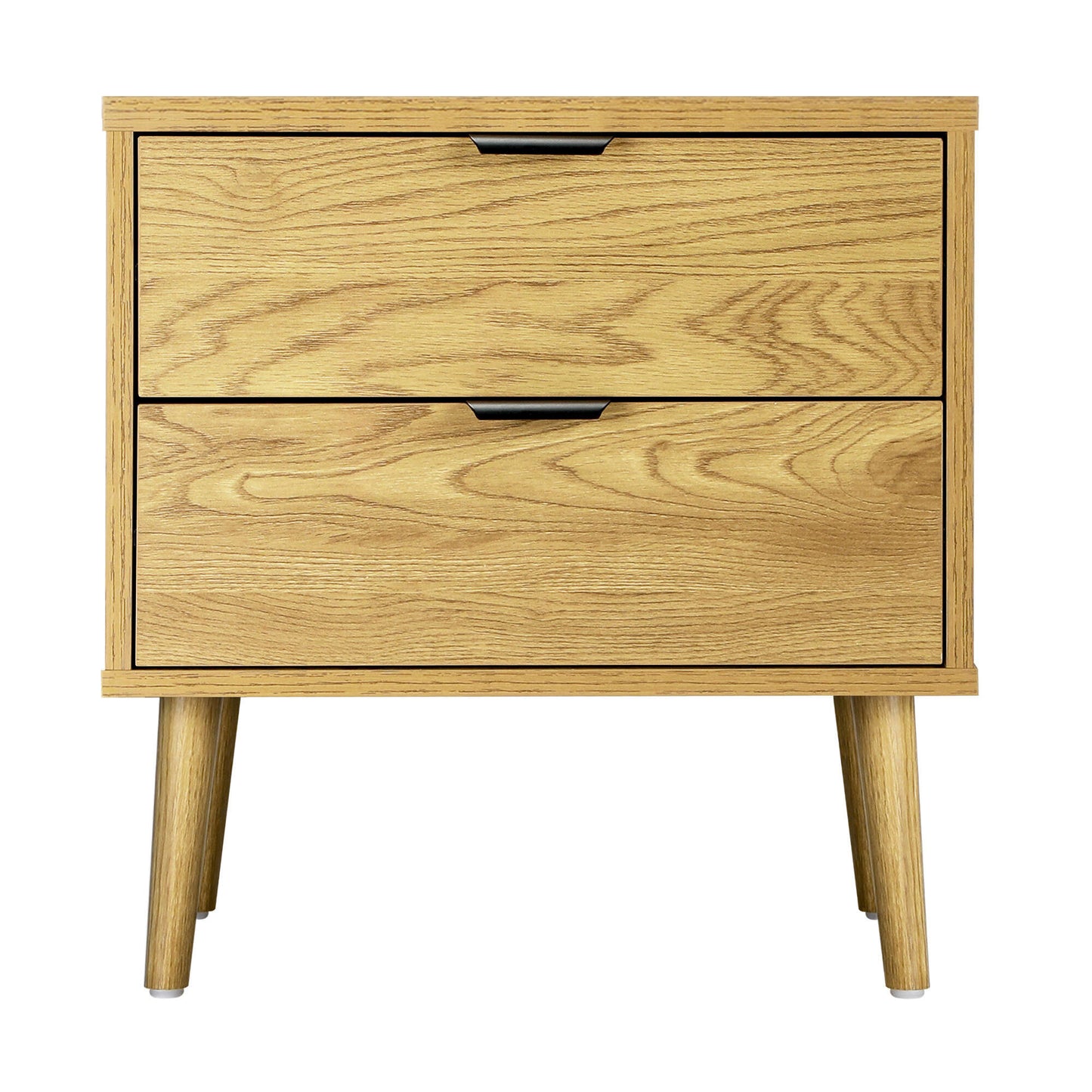 Wooden Bedside Table with Drawer in Natural Finish