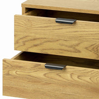 Wooden Bedside Table with Drawer in Natural Finish