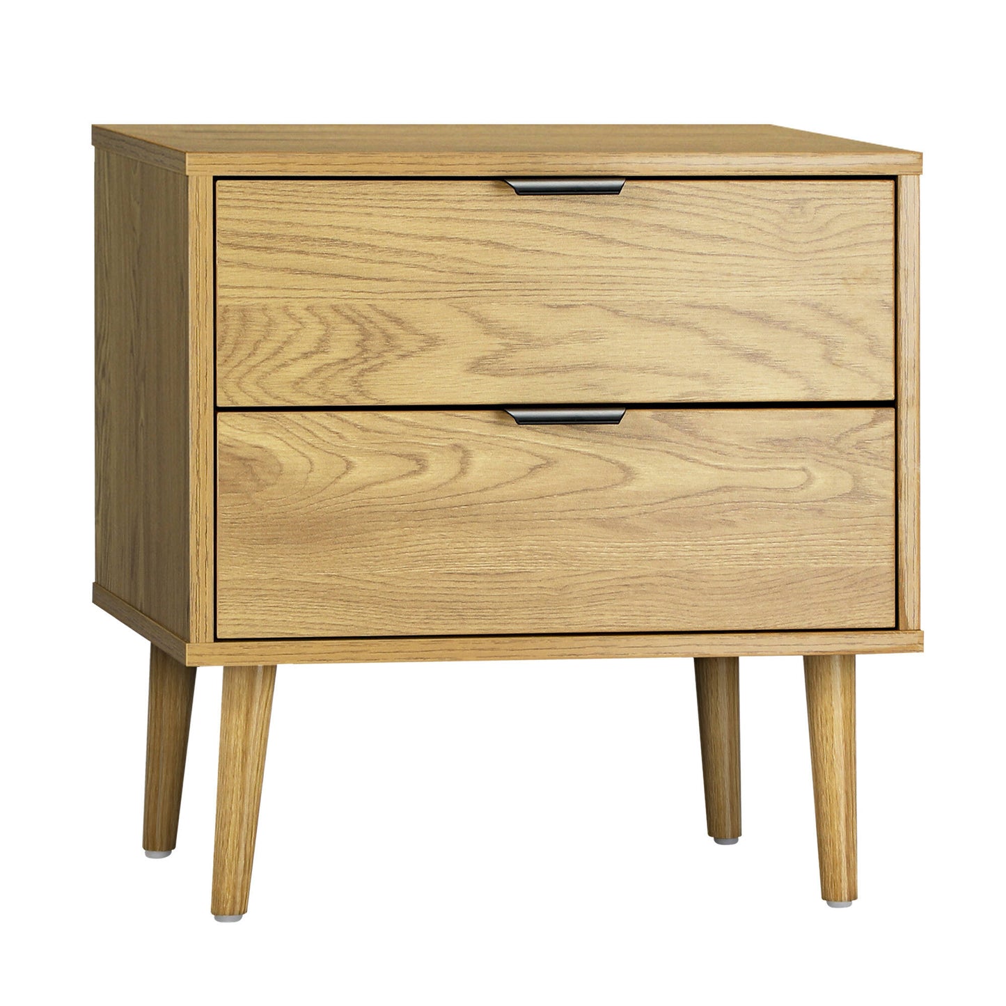 Wooden Bedside Table with Drawer in Natural Finish