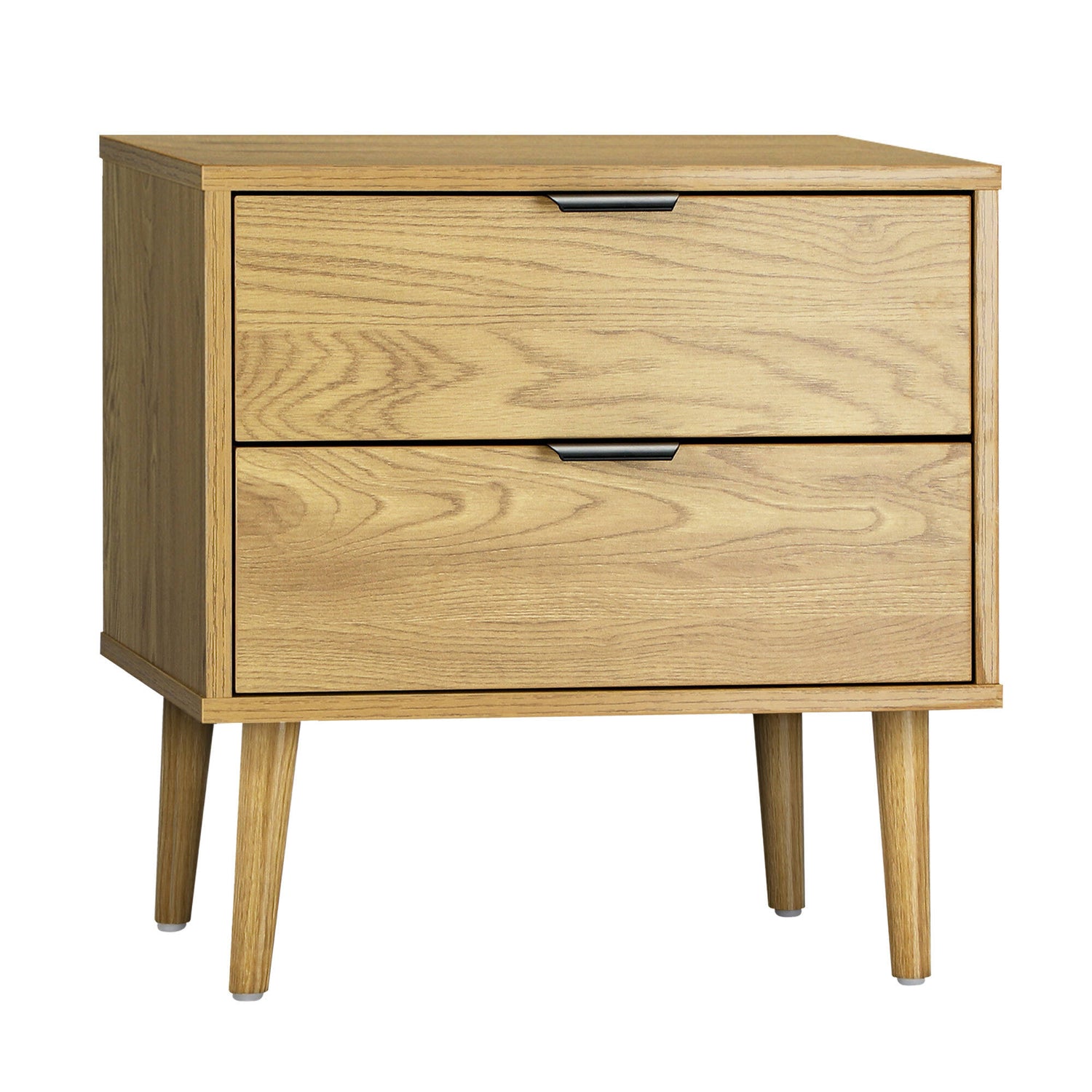 Wooden Bedside Table with Drawer in Natural Finish