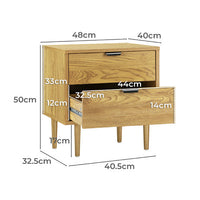Wooden Bedside Table with Drawer in Natural Finish