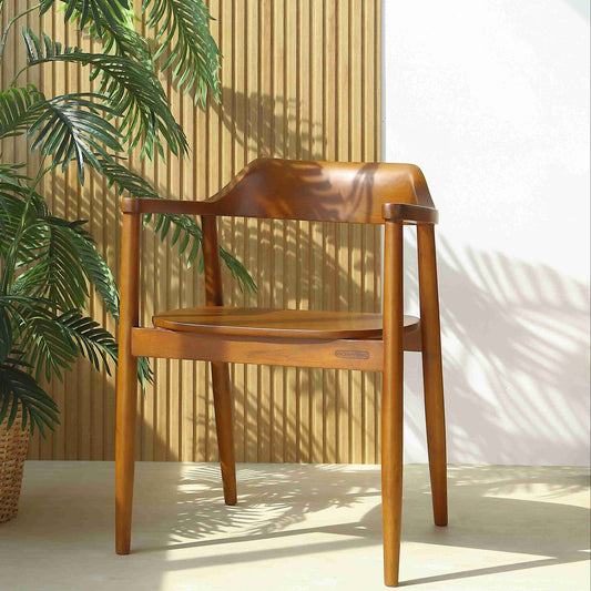 Solid Wood Dining Chair with Armrest