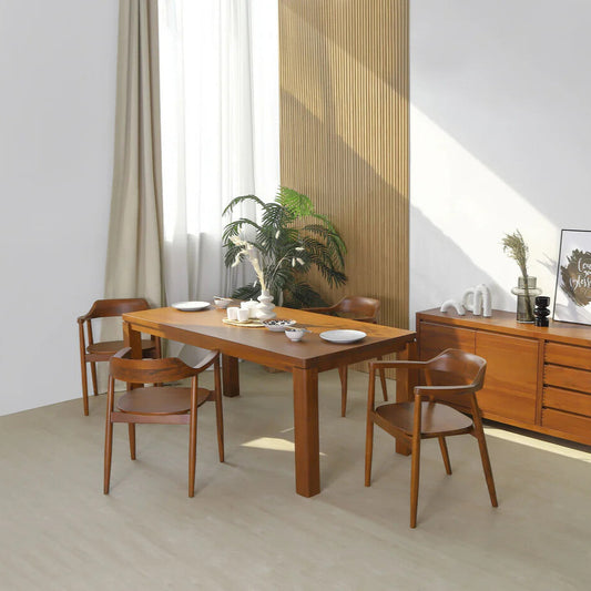 Wooden Dining Table 4-Seater Set for Dining Room