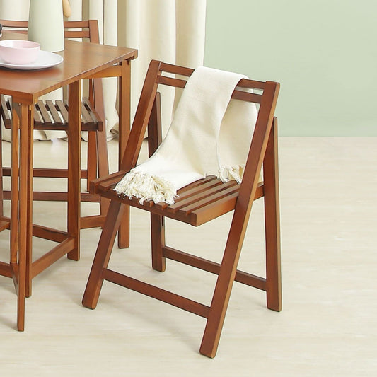 Solid Wood Folding Chair in Natural Finish