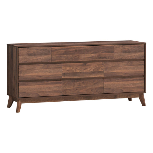 Wooden Chest of Drawer for Living Storage in Walnut Finish