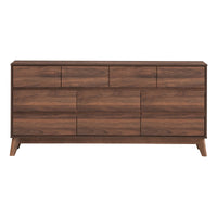 Wooden Chest of Drawer for Living Storage in Walnut Finish