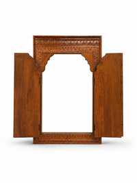 Handcrafted Carved Wooden Double Door Window