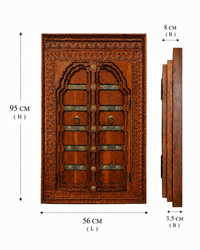 Handcrafted Carved Wooden Double Door Window
