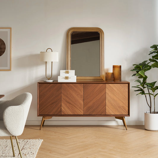 Solid Wood Sideboard Cabinet with Storage for Living Room