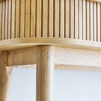 Solid Wood Console Table with Slatted Sides & Open Shelf