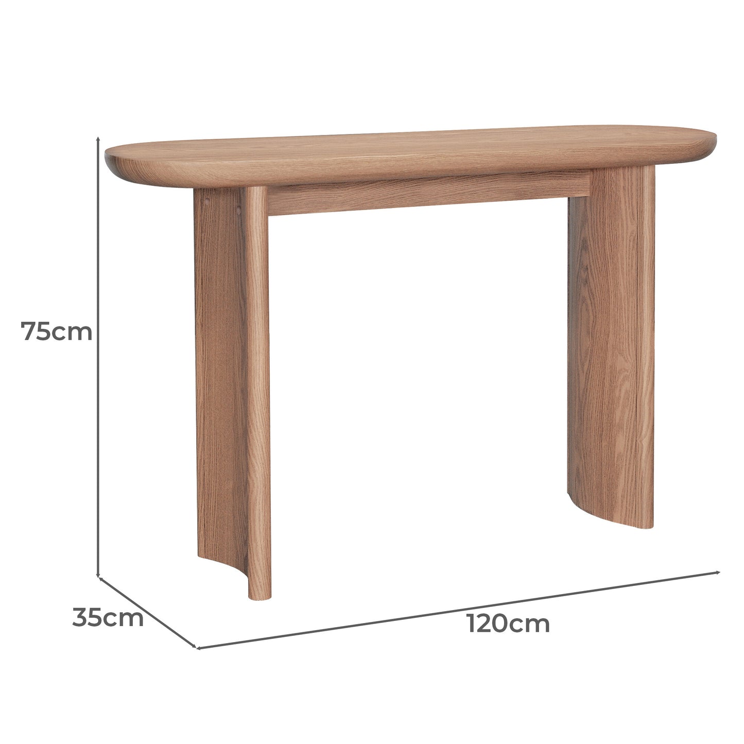 Solid Wood Console Table with Curved Leg for Living Room