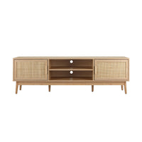 Wooden TV Cabinet for Entertainment Space in Rattan Design