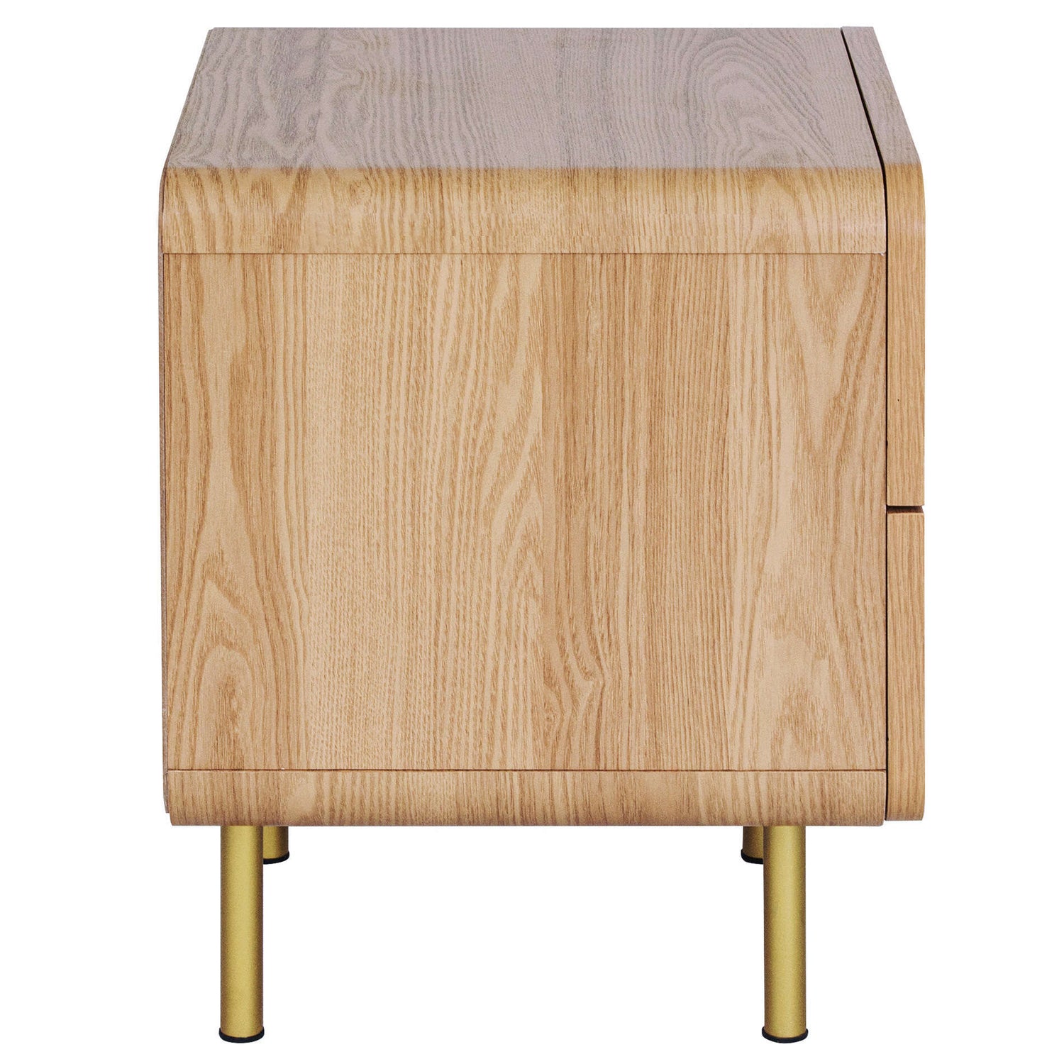 Wooden Bedside Table with Rattan Drawer in Natural Finish