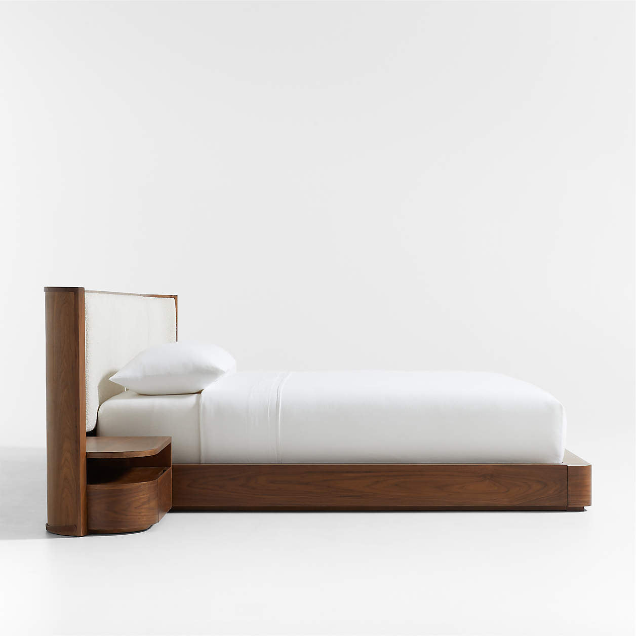 Wooden Upholstered King Size Bed with Nightstands