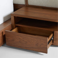 Wooden Upholstered King Size Bed with Nightstands